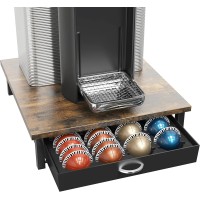 DecoBrothers Vertuo Pod Holder Drawer Nespresso Capsule Organizer -Rustic Brown